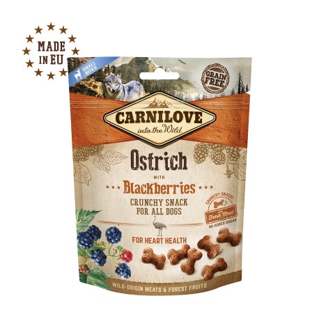 Snack crunchy Avestruz con moras - Carnilove