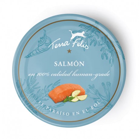 Terra Felis Salmón - Lata de comida húmeda de Salmón  para gatos