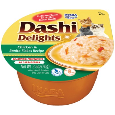 Inaba churu Dashi Delights Pollo con copos de Bonito - Complemento alimentario para gatos