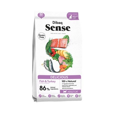 Dibaq Sense Delicious Pescado y Pavo - Pienso para gatos grain free