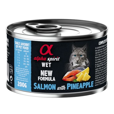 Alpha Spirit Comida húmeda para gatos de Salmón con Piña